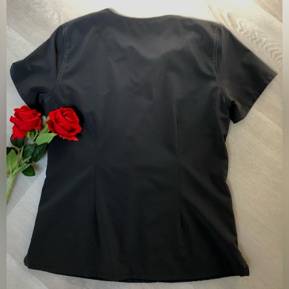 Urbane Performance Grey 3 Pocket Stretch Scrub Top Medium - Picture 4 of 8